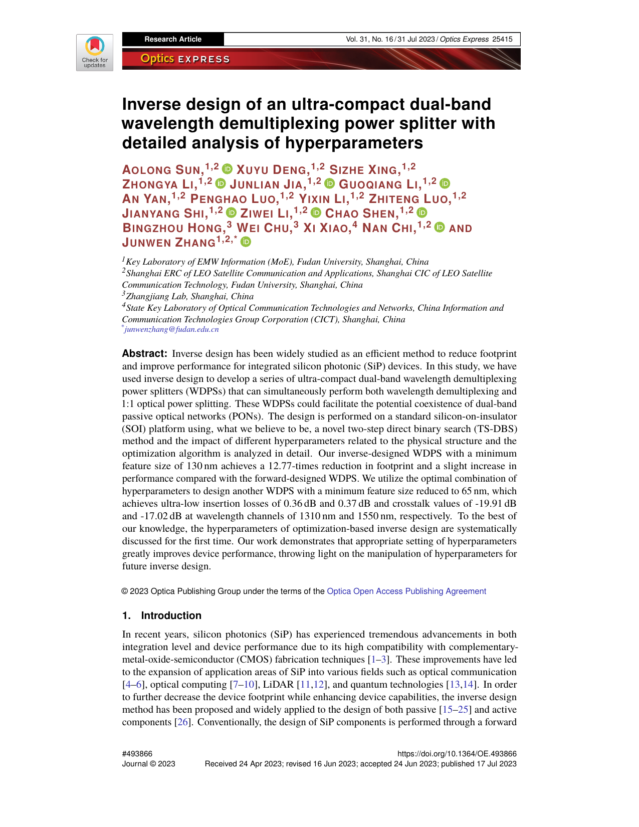 Dual-band wavelength demultiplexing splitter
