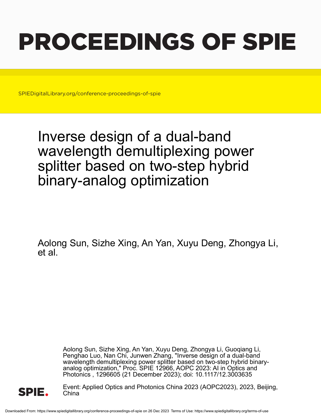 Two-step hybrid binary-analog optimization