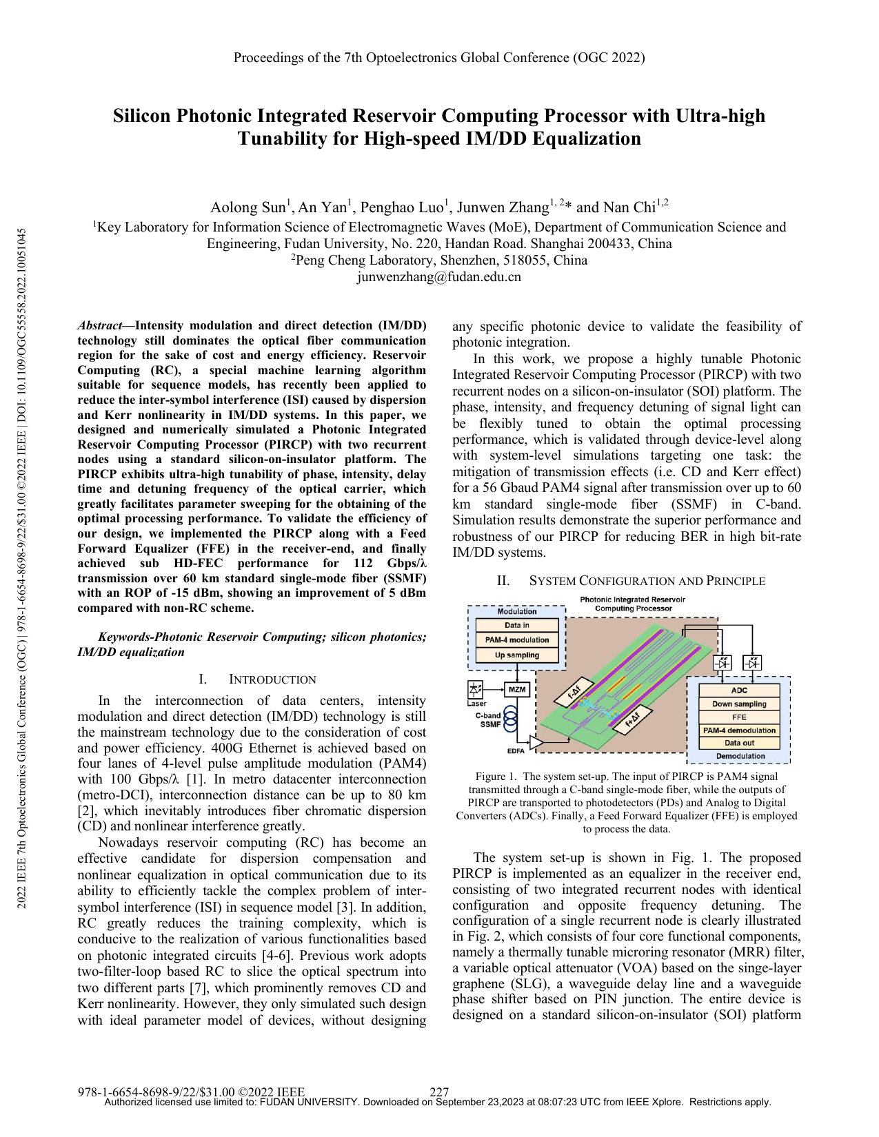 Silicon photonic reservoir computing